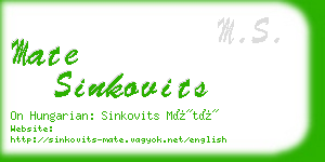 mate sinkovits business card